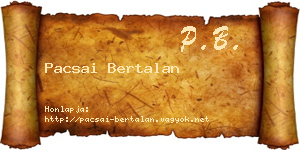 Pacsai Bertalan névjegykártya