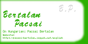 bertalan pacsai business card